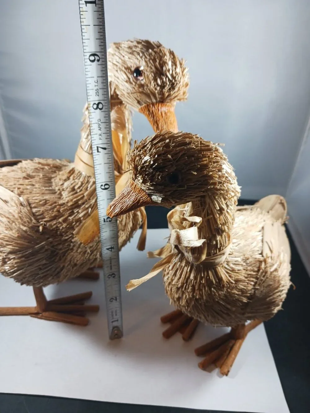 2 Bottlebrush Duck Easter Spring Table Top Home Decor